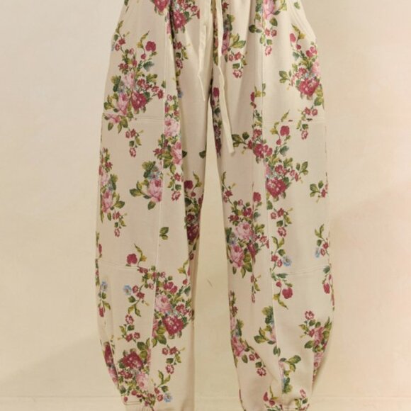 Veveret Pants - Floral French Terry Joggers Bottom ONLY